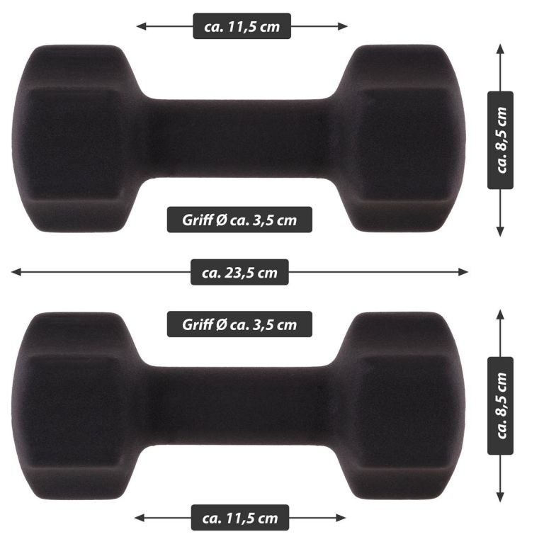 MAXXIVA Zestaw hantli z pokrowcem neoprenowym 2 x 5 kg, czar